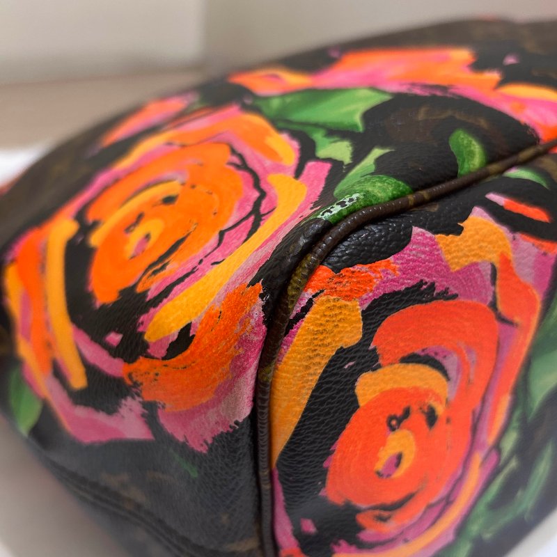 字紋玫瑰花圖案NeveFull- 中款肩背包-3