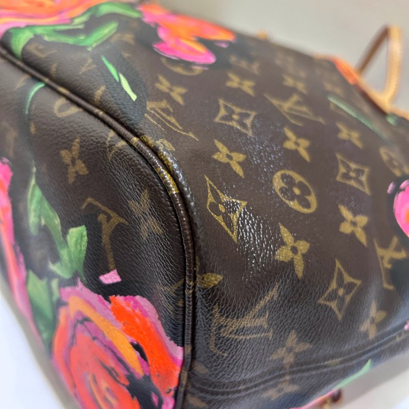 字紋玫瑰花圖案NeveFull- 中款肩背包-6