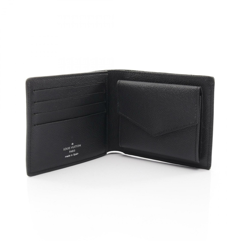 路易威登 Portefeuille Marco NM Damier Graphite 雙折皮夾 N63336 皮革 PVC 黑色 二手 男士-2