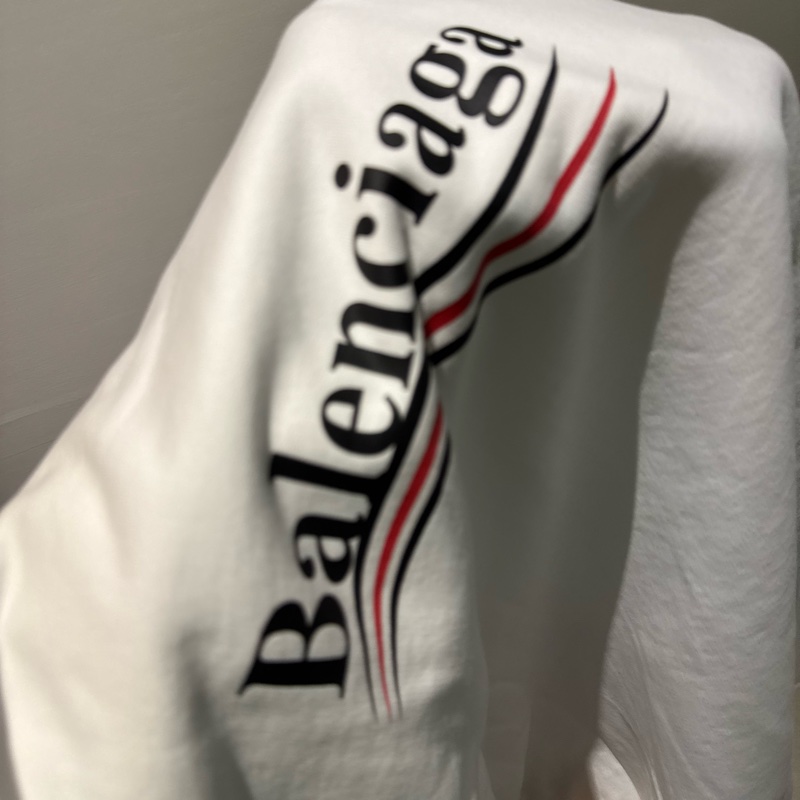 balenciaga 巴黎世家 帽踢連帽衛衣 白色底黑色可樂logo-4