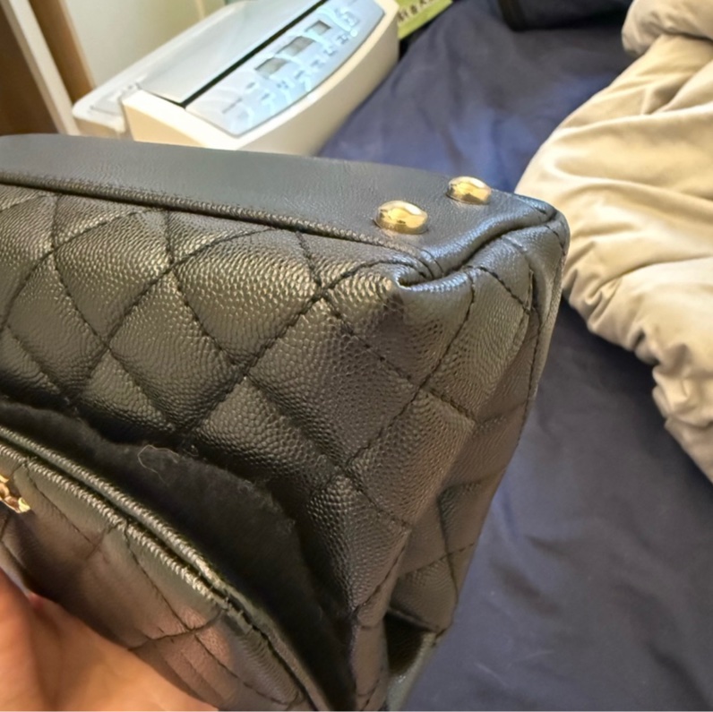 Chanel Coco handle 黑淡金 手提肩背包 經典款 尺寸：小號-10