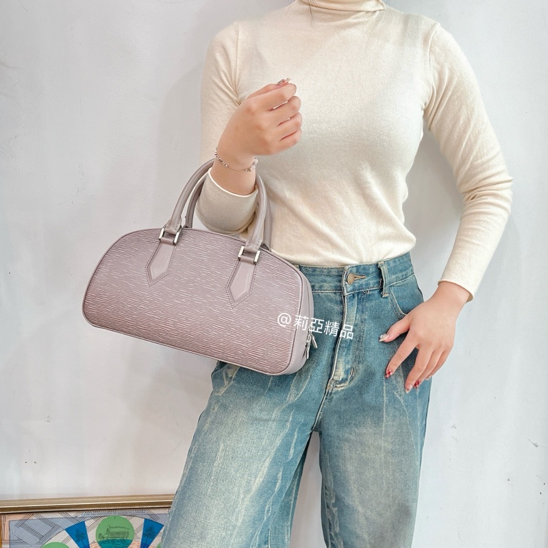 莉亞精品♡LV M5208B 水波紋手提包 藕紫色 二手-1