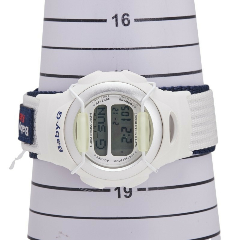 卡西歐 Lovers Collection Baby-G 手錶 BG-097 石英白色錶盤尼龍錶帶女士手錶-8