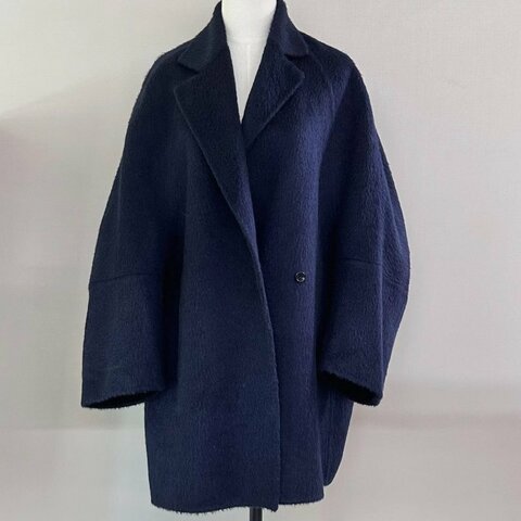 Max Mara Sequoia系列駱駝絨海馬毛純色翻領大衣 肩寬60 胸圍130 衣長90 99新