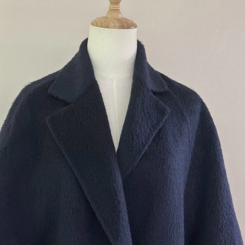 Max Mara Sequoia系列駱駝絨海馬毛純色翻領大衣 肩寬60 胸圍130 衣長90 99新-1