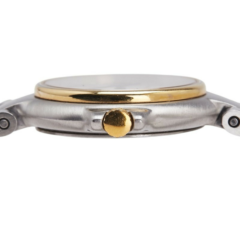 登喜路女士石英錶，白色錶盤，不鏽鋼鍍層-4