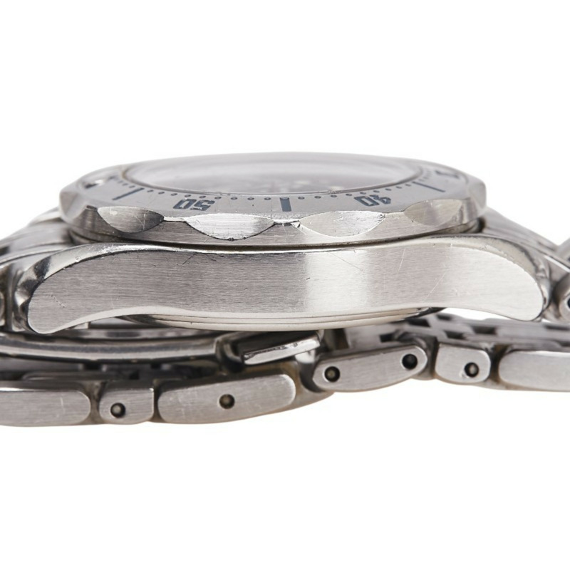 歐米茄海馬系列璣鏤紋石英腕錶，海軍藍錶盤，不鏽鋼錶殼，女款-5