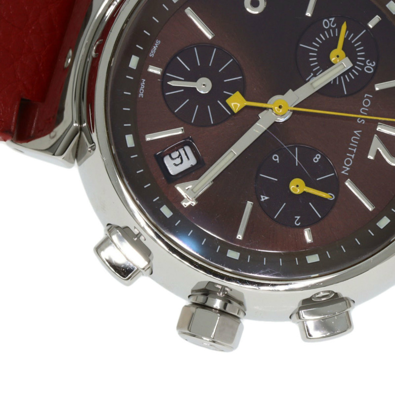 路易威登 Q1321 Tambour 計時腕錶，不鏽鋼和皮革材質，女士款-22