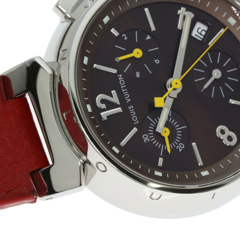 路易威登 Q1321 Tambour 計時腕錶，不鏽鋼和皮革材質，女士款-23