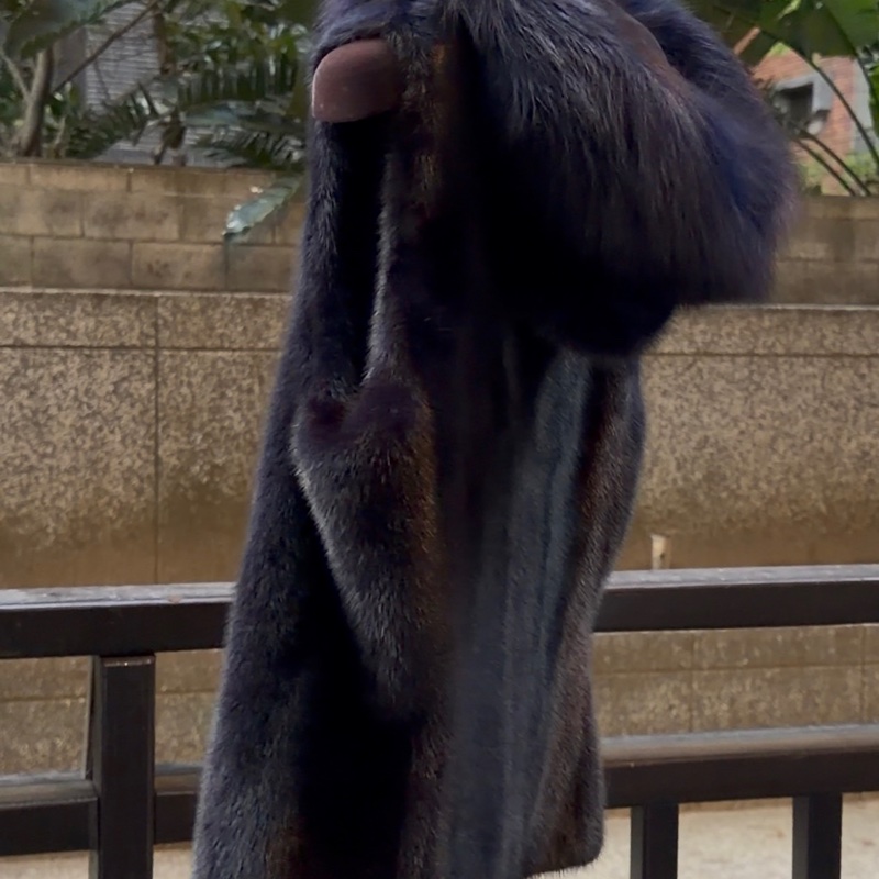 🍒CELINE 貂毛皮草連帽背心size:42 /2F251120-1-3