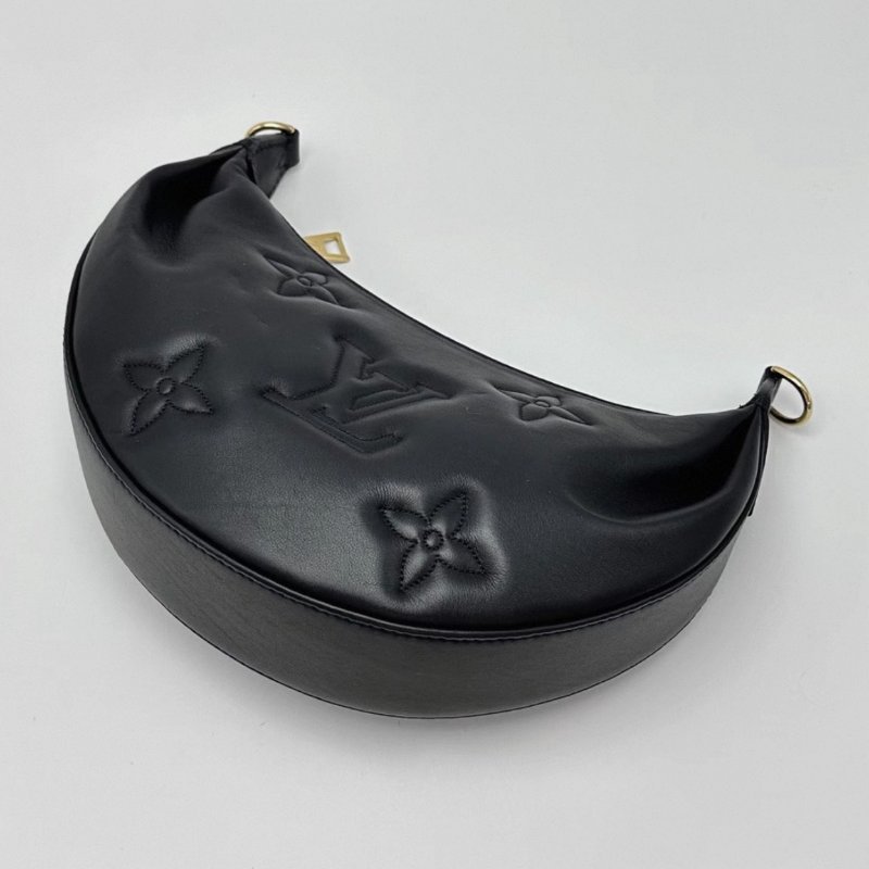 LV OVER THEMOON 全皮黑色月亮包 25*16*7 98新配件盒子塵袋購證吊牌-3