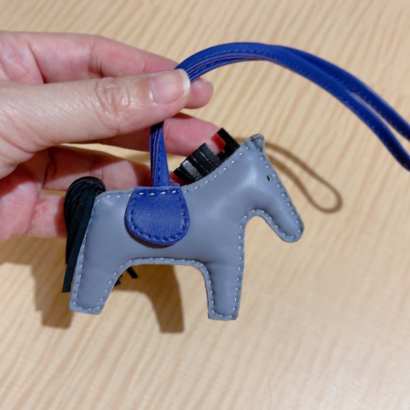 Hermes 愛馬仕 rodeo 小馬吊飾 藍黑-0