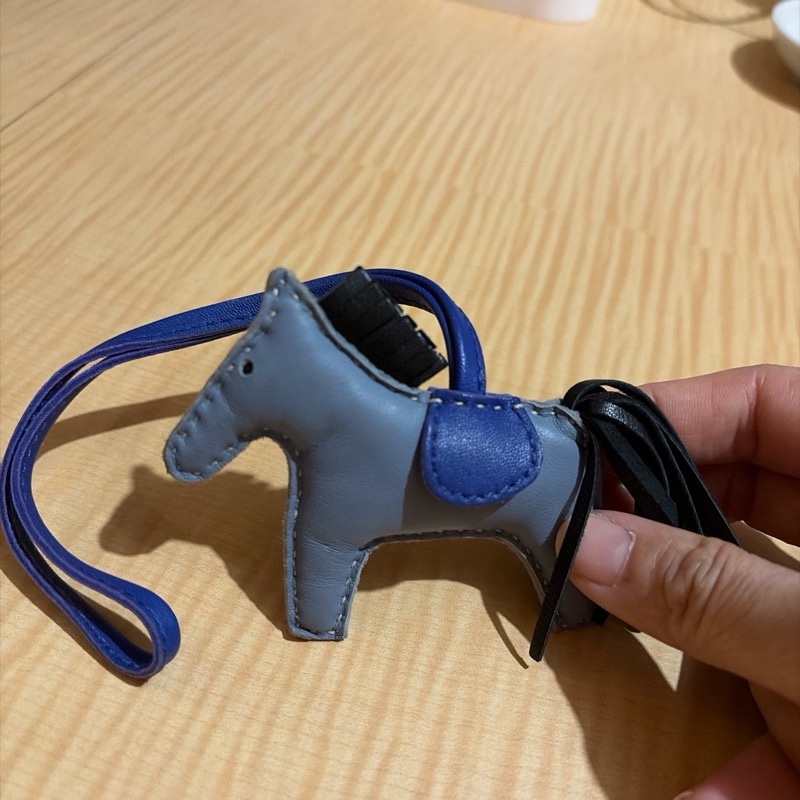 Hermes 愛馬仕 rodeo 小馬吊飾 藍黑-4