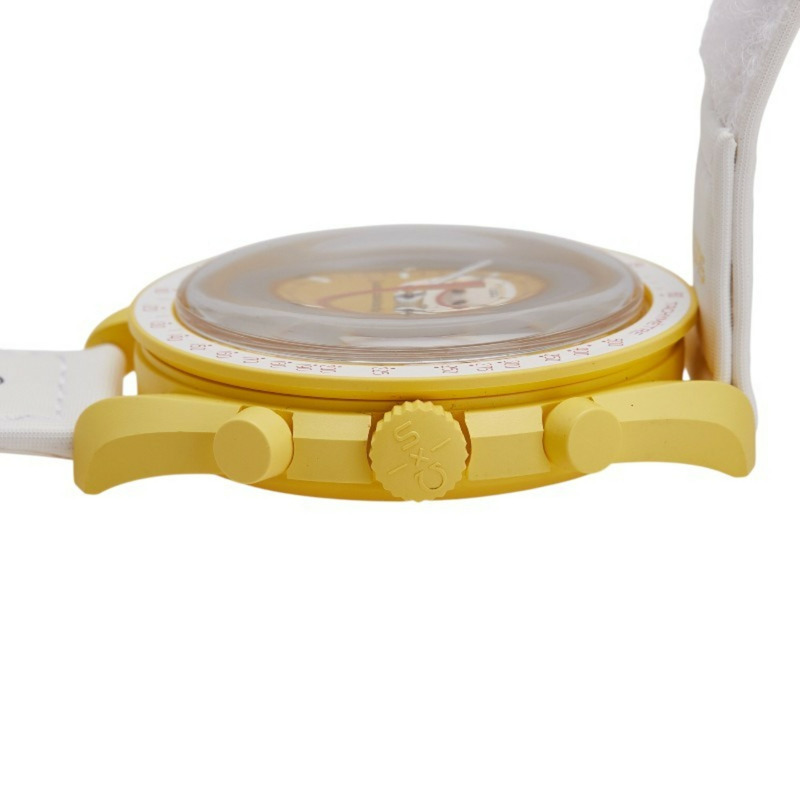 歐米茄 x Swatch 超霸系列登月太陽任務腕錶 SO33J100 石英金錶盤陶瓷尼龍錶帶男錶-3