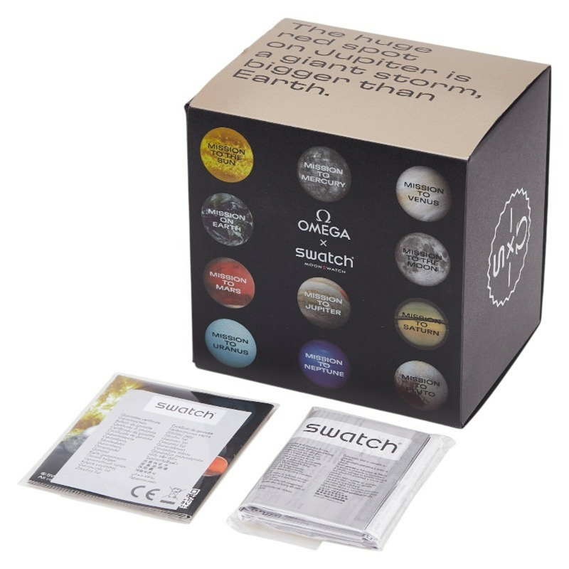 歐米茄 x Swatch 超霸系列登月木星任務腕錶 SO33C100 石英機芯 灰色錶盤 陶瓷尼龍錶帶 男士-5