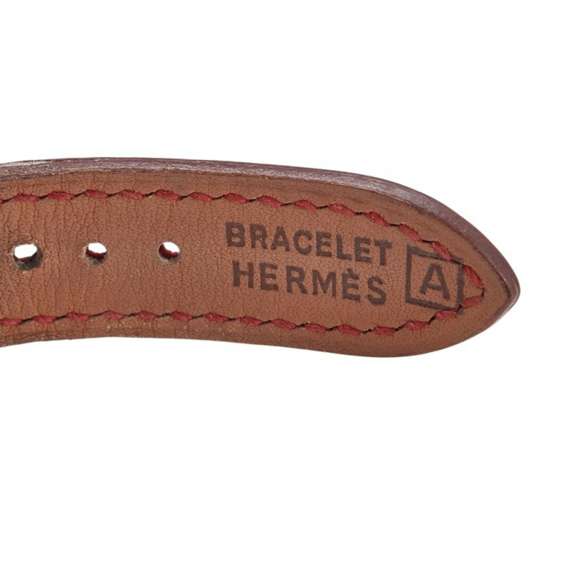 愛馬仕 H 系列腕錶 HH1.201 石英銀色錶盤不鏽鋼皮革女士腕錶-9