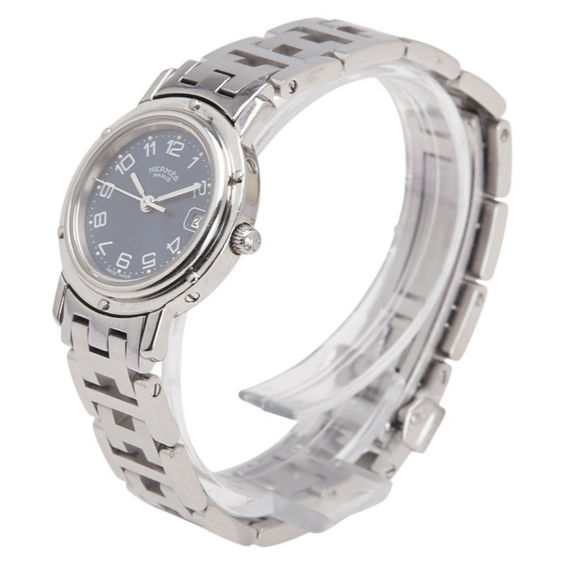 愛馬仕 Clipper CL4.210 石英腕錶,海軍藍錶盤,不鏽鋼錶殼,女士款-1