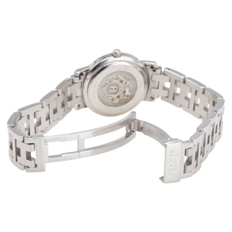 愛馬仕 Clipper CL4.210 石英腕錶,海軍藍錶盤,不鏽鋼錶殼,女士款-2