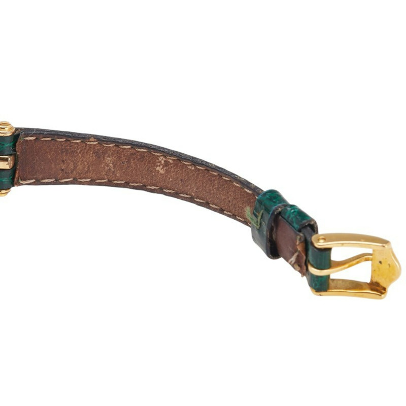 Gucci 女士石英腕錶，黑色錶盤，不鏽鋼錶殼搭配皮革錶帶-7