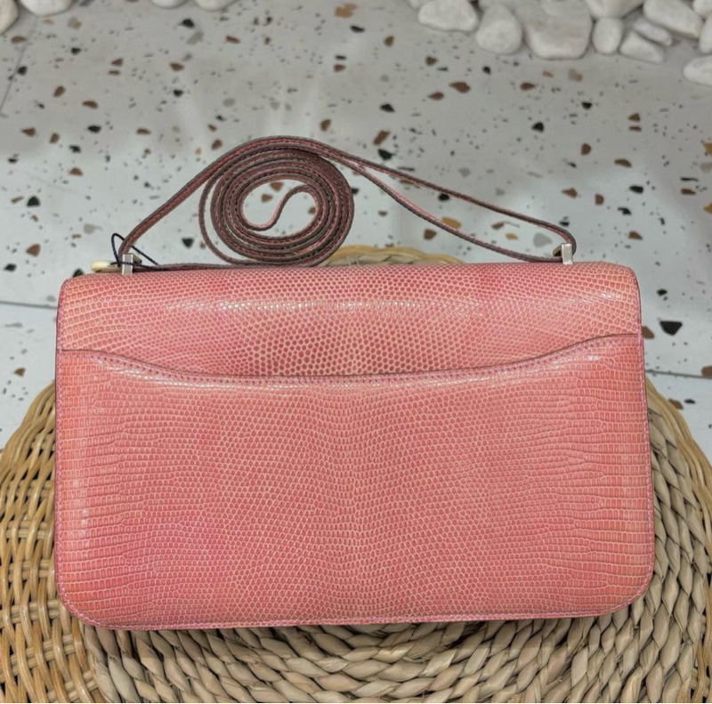 Hermes Constance elan 5P 櫻花粉 銀扣-1