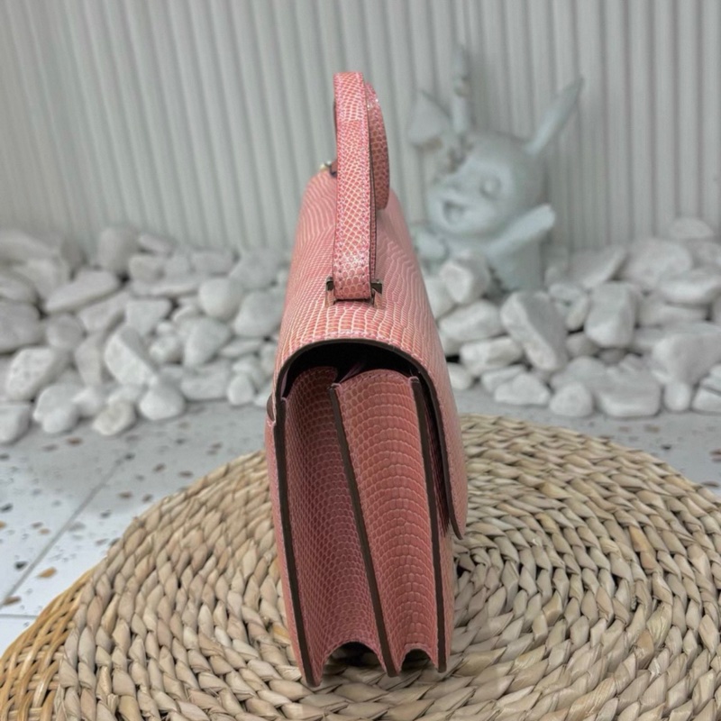 Hermes Constance elan 5P 櫻花粉 銀扣-2