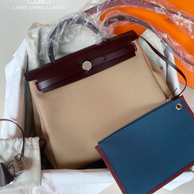 🌈Hermes🌟Herbag 31🌟S2風衣灰銀扣三拼🧡全新全套🌈肩帶膜在🌟Stamp Z🌟-0