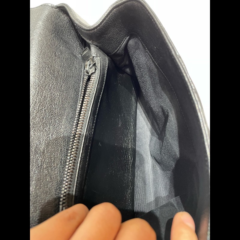 YSL 郵差包College黑標Logo鏈條 羊皮-7