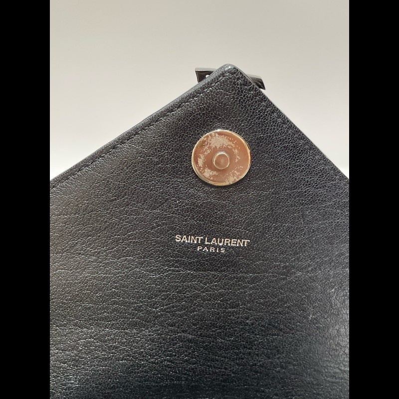 YSL 郵差包College黑標Logo鏈條 羊皮-16