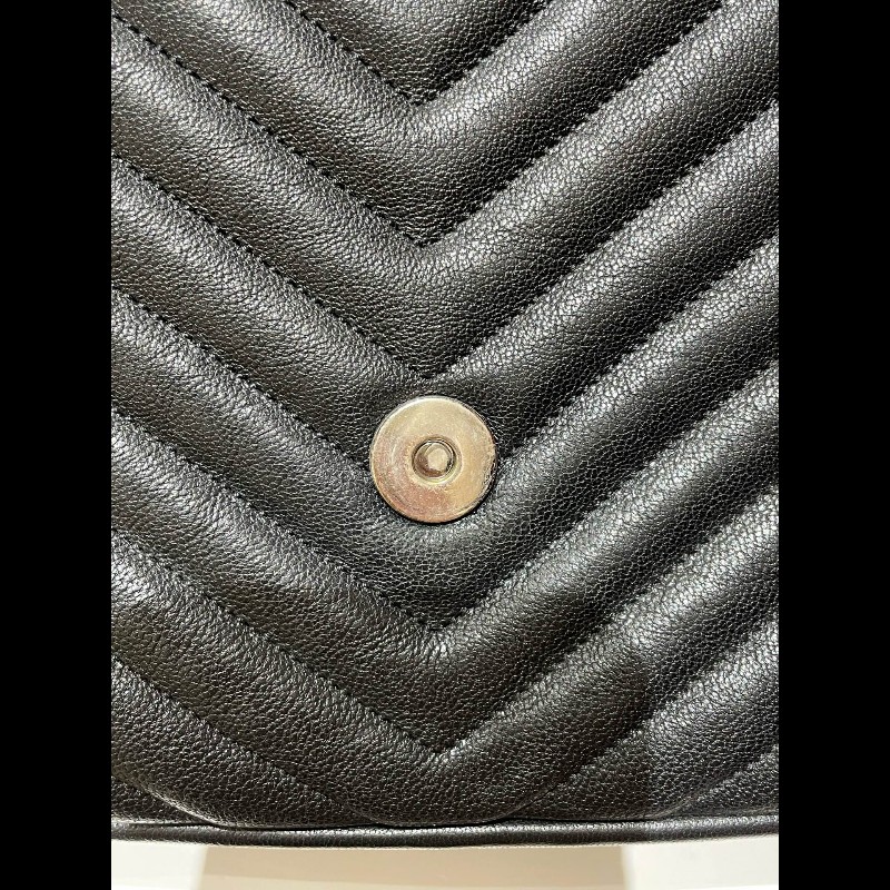 YSL 郵差包College黑標Logo鏈條 羊皮-17