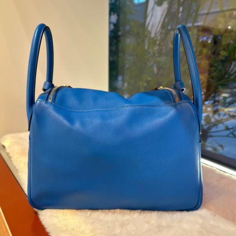 🌈Hermes💙Lindy 30💙希臘藍色銀扣🌈98新🌟Evercolor皮🌟-2