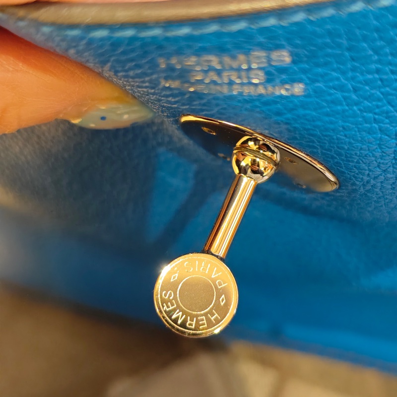 🌈Hermes💙Lindy 30💙希臘藍色銀扣🌈98新🌟Evercolor皮🌟-3
