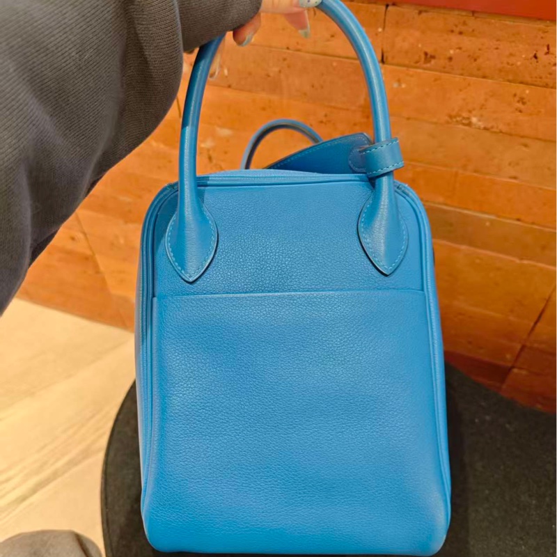 🌈Hermes💙Lindy 30💙希臘藍色銀扣🌈98新🌟Evercolor皮🌟-6