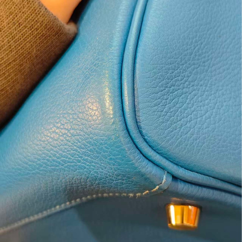 🌈Hermes💙Lindy 30💙希臘藍色銀扣🌈98新🌟Evercolor皮🌟-7