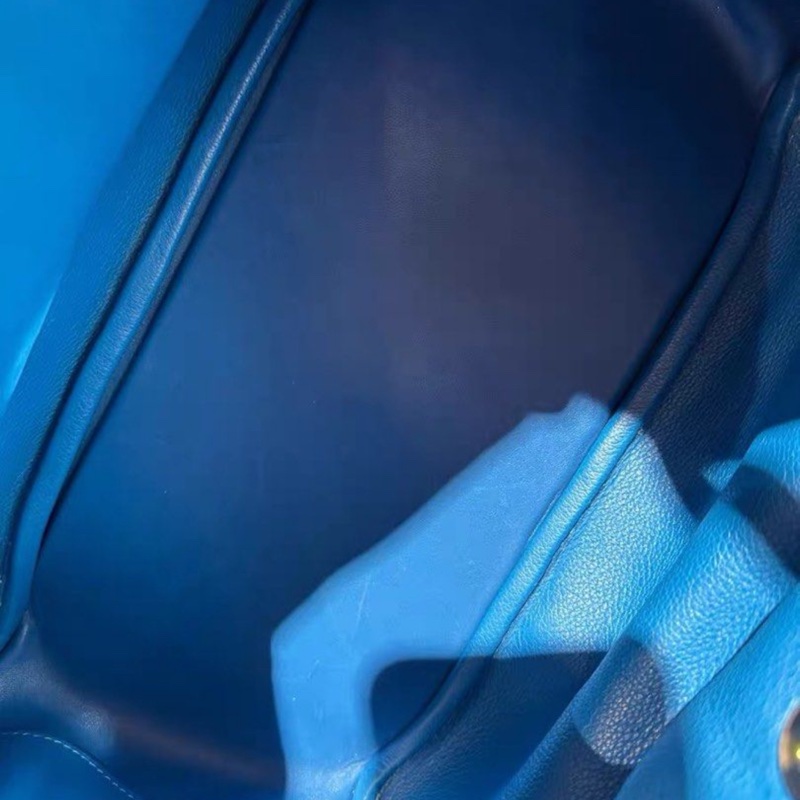 🌈Hermes💙Lindy 30💙希臘藍色銀扣🌈98新🌟Evercolor皮🌟-9