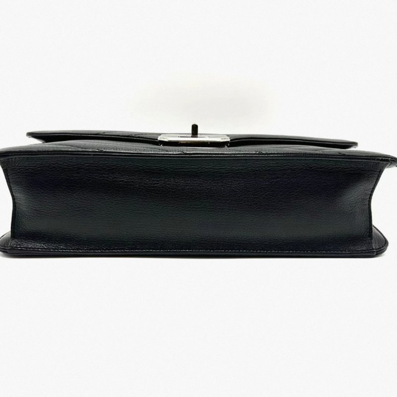 CHANEL 黑銀2.55系列肩背斜背郵差包30*17*7 98新配件塵袋保卡-3