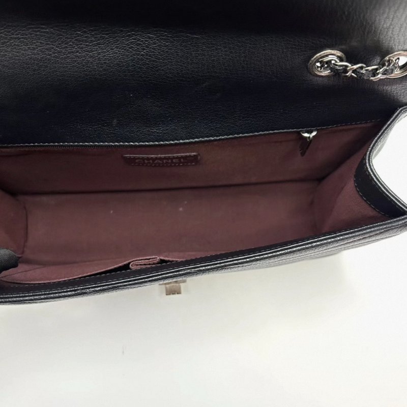 CHANEL 黑銀2.55系列肩背斜背郵差包30*17*7 98新配件塵袋保卡-4