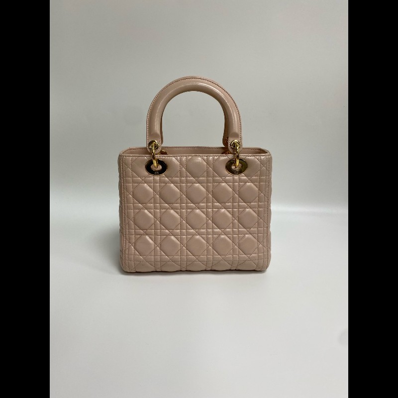 DIOR Lady Dior 粉色五格戴妃包 手提包肩背包 可拆卸肩帶-3