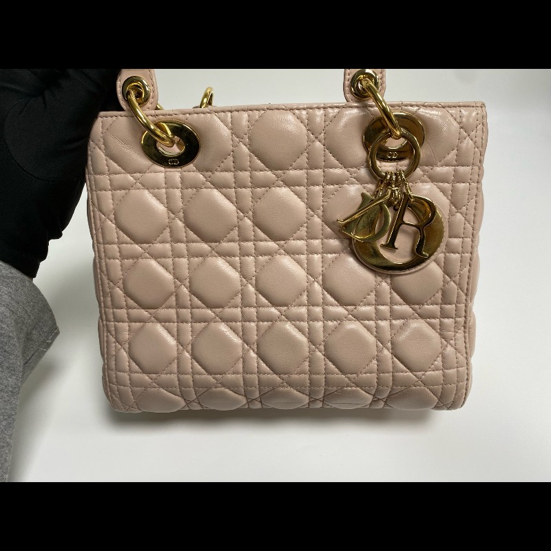 DIOR Lady Dior 粉色五格戴妃包 手提包肩背包 可拆卸肩帶-6