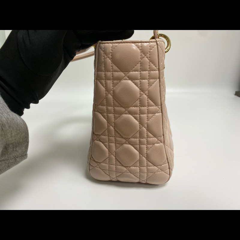 DIOR Lady Dior 粉色五格戴妃包 手提包肩背包 可拆卸肩帶-7