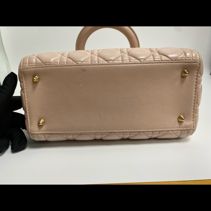 DIOR Lady Dior 粉色五格戴妃包 手提包肩背包 可拆卸肩帶-10