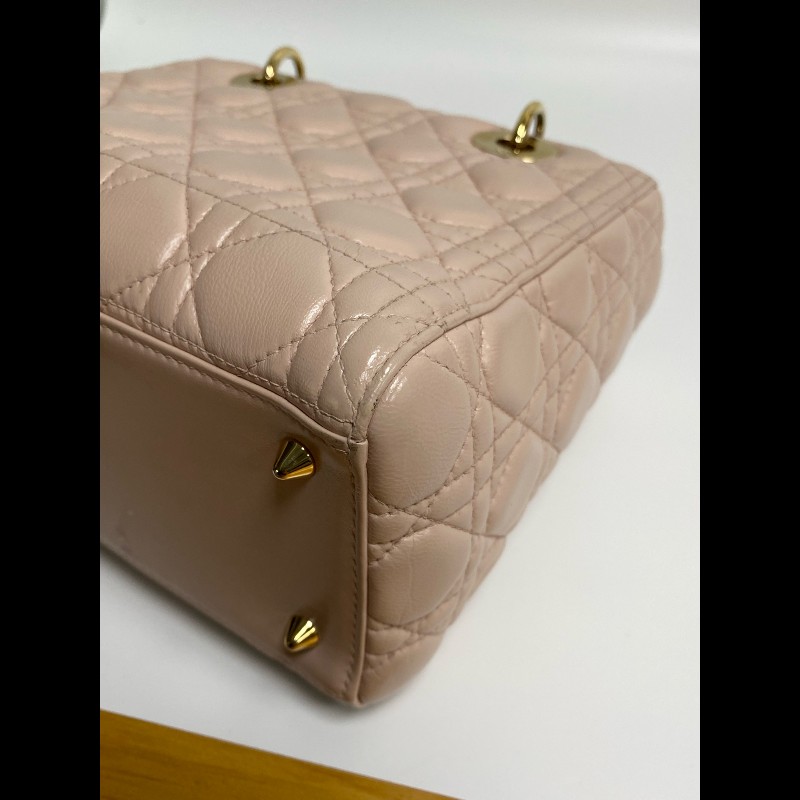 DIOR Lady Dior 粉色五格戴妃包 手提包肩背包 可拆卸肩帶-13