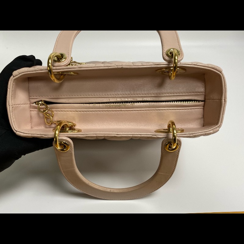 DIOR Lady Dior 粉色五格戴妃包 手提包肩背包 可拆卸肩帶-15