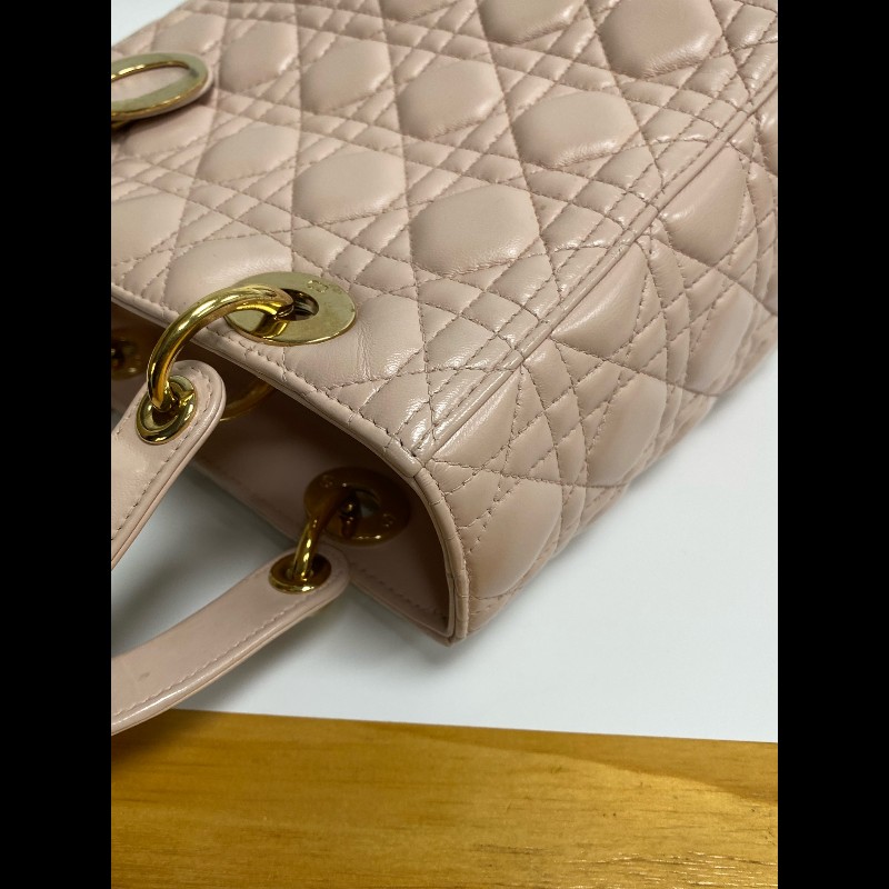 DIOR Lady Dior 粉色五格戴妃包 手提包肩背包 可拆卸肩帶-18