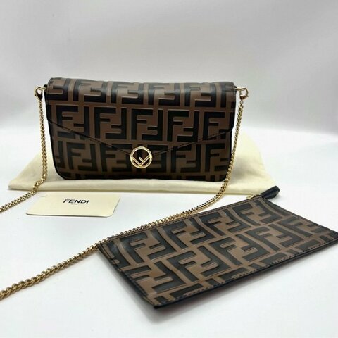 FENDI 老花三合一鏈條包21.5*12*3 98新配件塵袋
