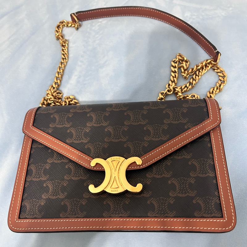 Celine woc凱旋門老花鏈條包-0