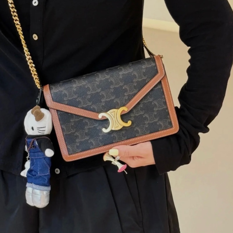 Celine woc凱旋門老花鏈條包-2