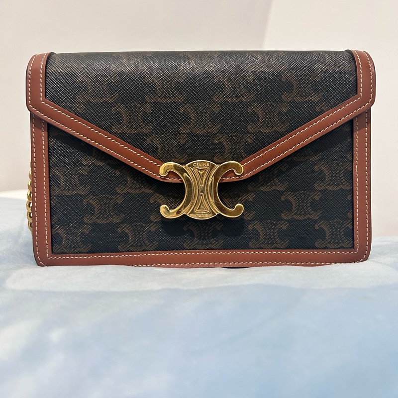 Celine woc凱旋門老花鏈條包-3