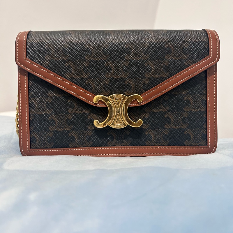 Celine woc凱旋門老花鏈條包-5