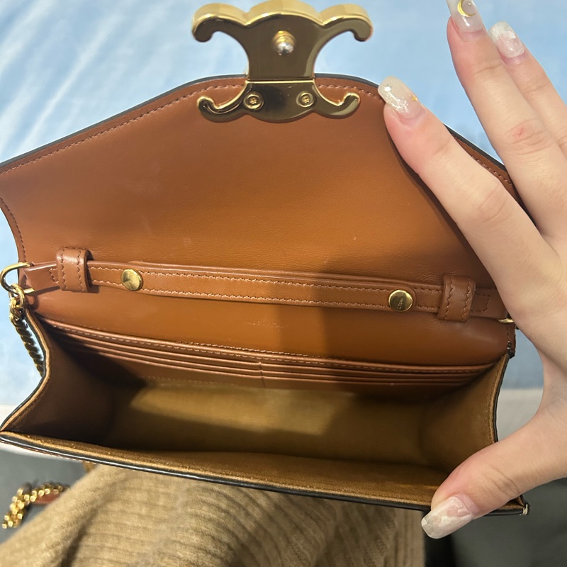 Celine woc凱旋門老花鏈條包-8