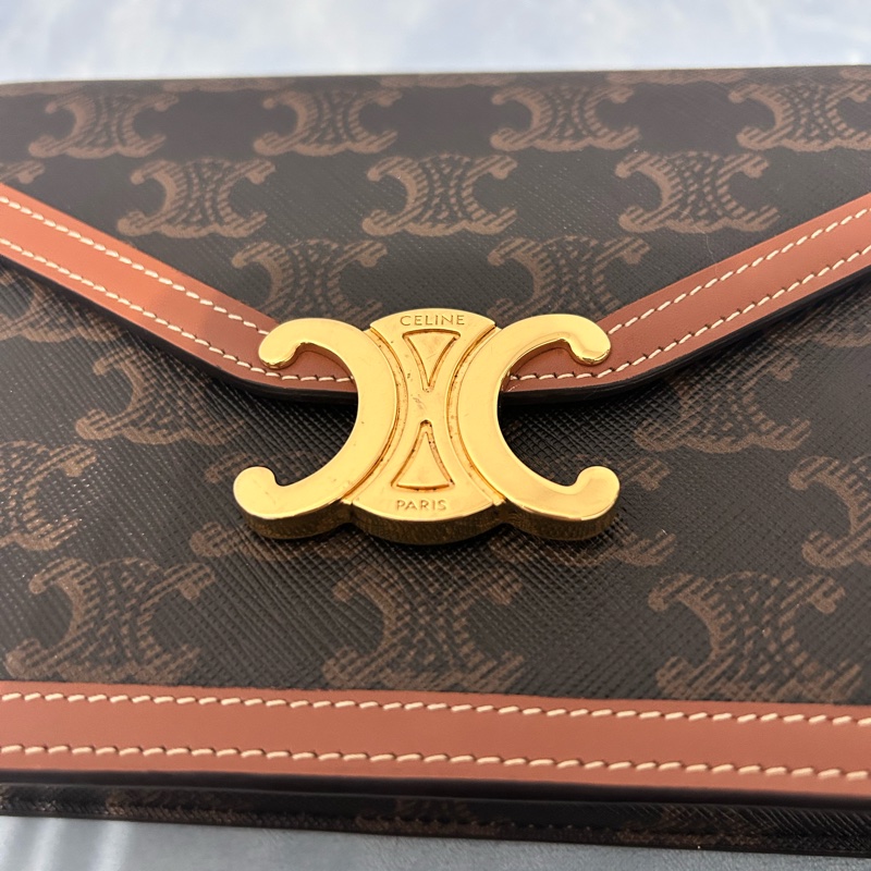 Celine woc凱旋門老花鏈條包-11